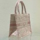 Dior Unisex CD Small Book Tote Fluorescent Pink Toile De Jouy Transparent Canvas