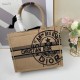 Dior Unisex CD Medium Book Tote Beige Jute Canvas Embroidered Union Motif