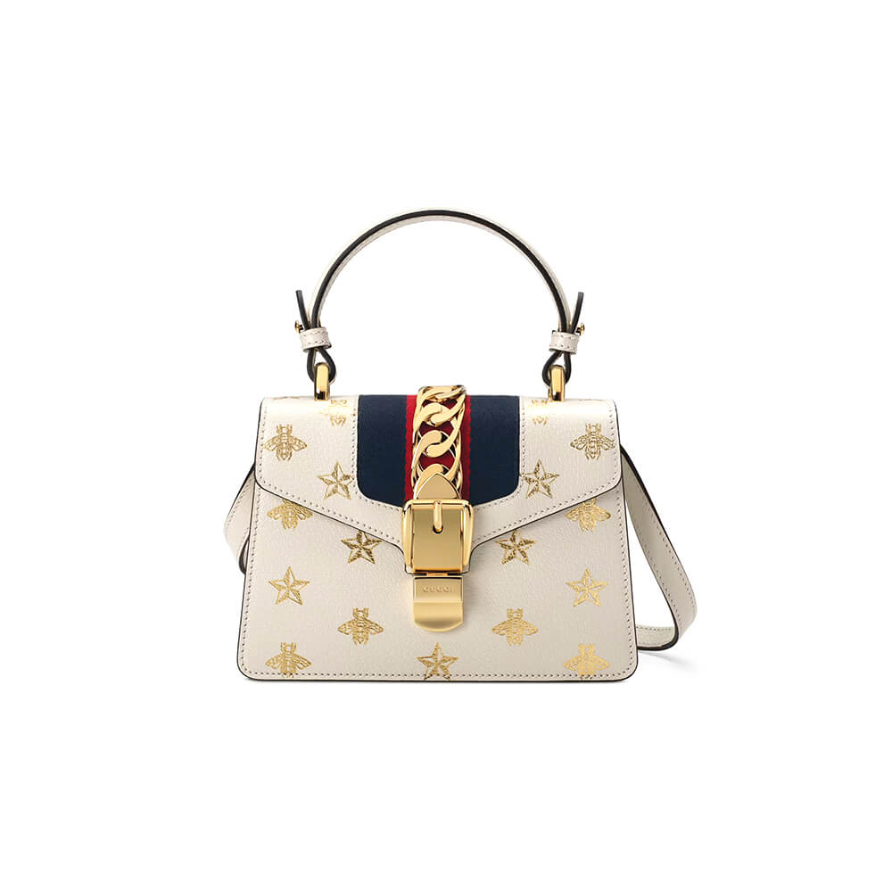 Gucci GG Sylvie Bee Star mini leather bag