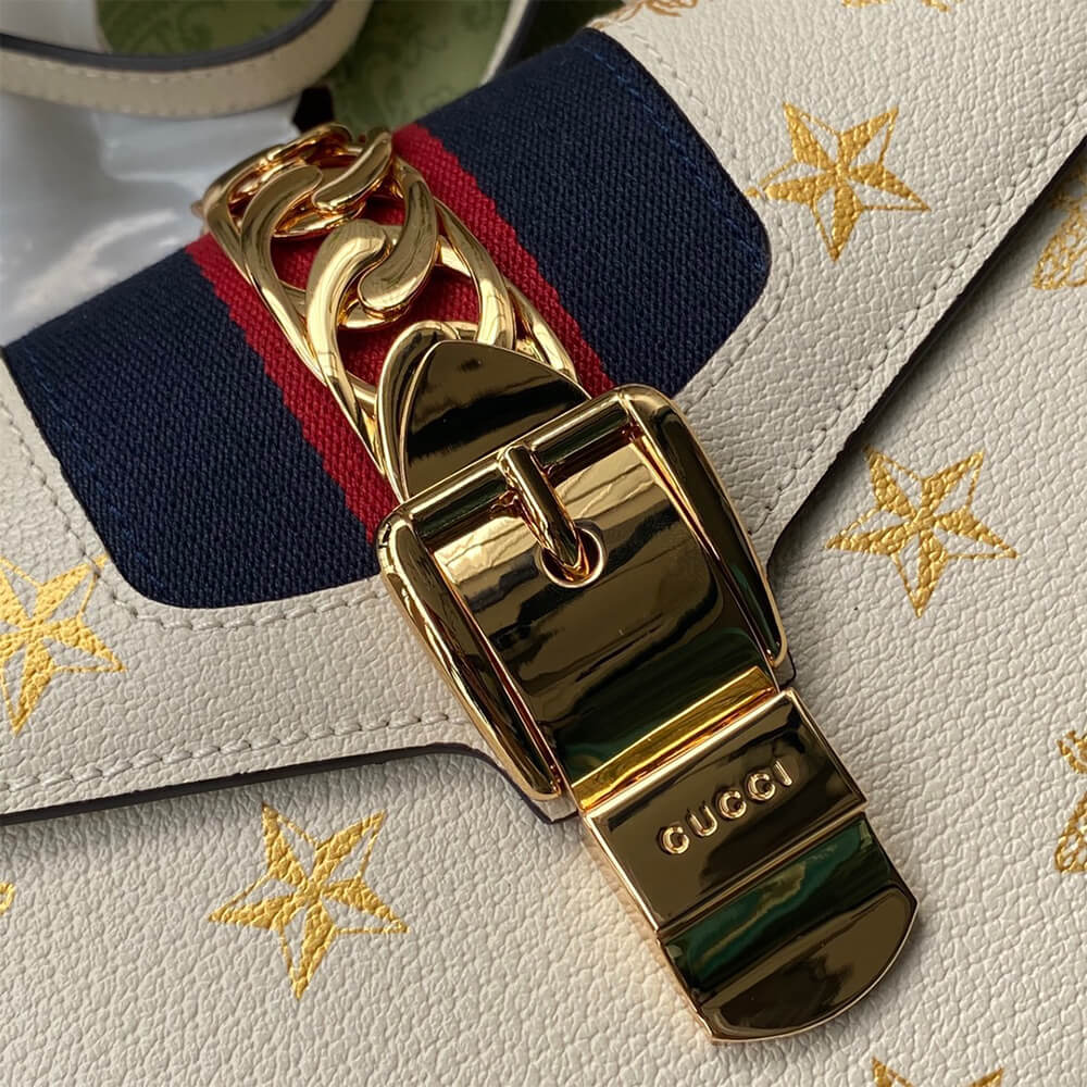 Gucci GG Sylvie Bee Star mini leather bag