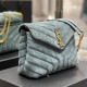 YSL LOULOU SMALL CHAIN BAG IN “Y” QUILTED SUEDE