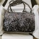 *Superior* Chanel Black and Silver Plaid Sequin Mini Single Flap