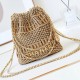 *Superior* Chanel 22 Mini Golden Metallic Calfskin Macrame